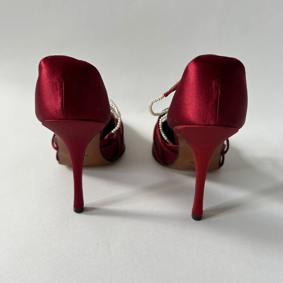 CHRISTIAN DIOR VINTAGE BURGUNDY PEARL PUMP - Picture 5 of 6